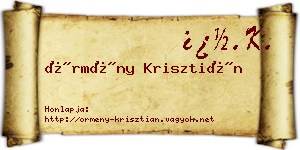 Örmény Krisztián névjegykártya